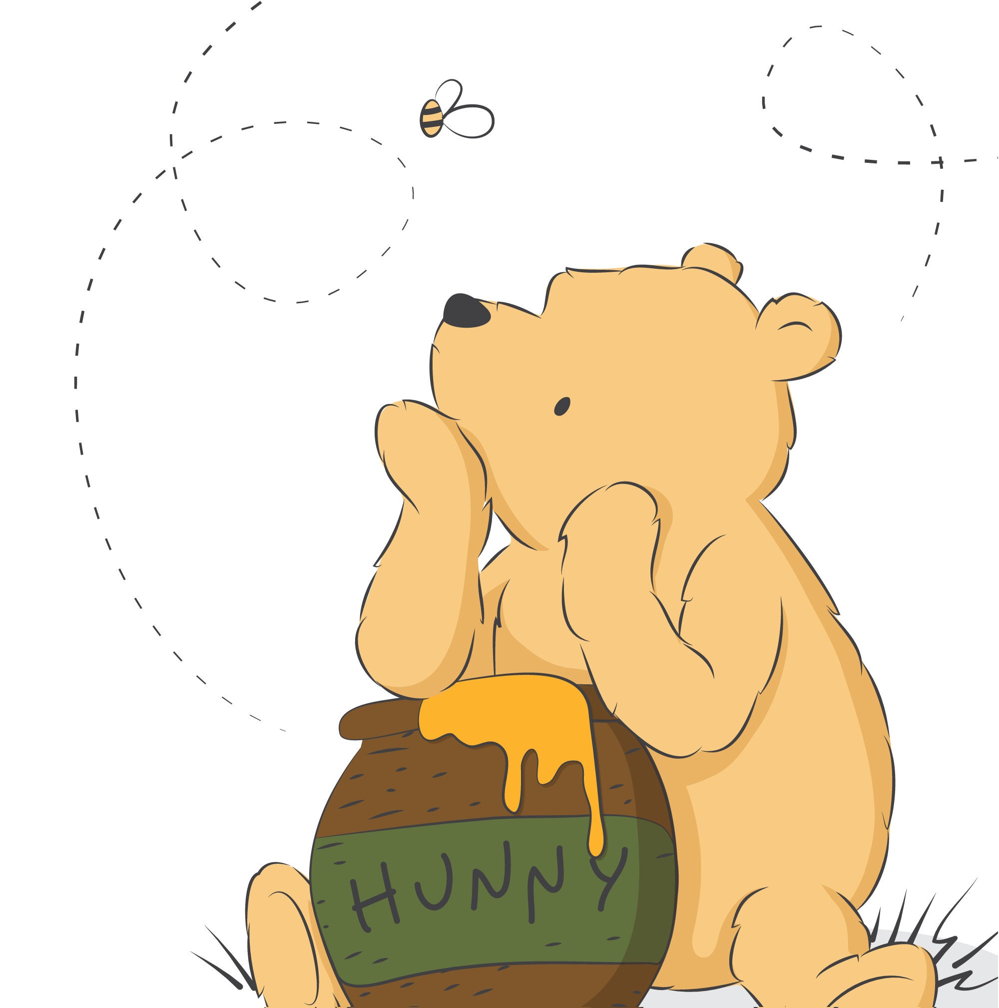 Winnie the Pooh Nursery Decor Set of 3 Minimal Wall Art Etsy