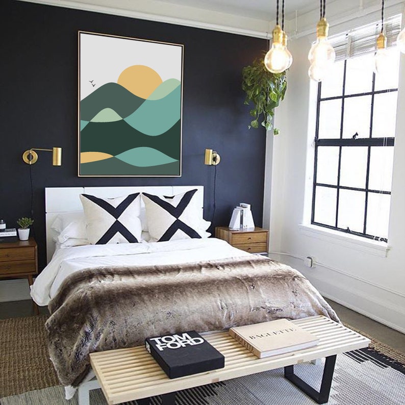 Printable Wall Art Green Bedroom Wall Art Neutral Landscape Etsy UK