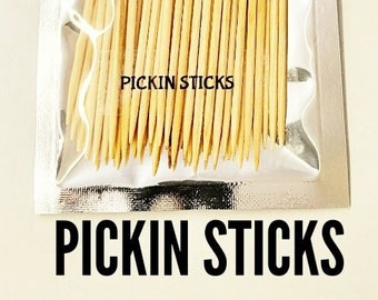 Whiskey Flavored Toothpicks 50 Count Pack |  Premium Birch Toothpicks | Pocket Bottle Refills | Pickin Sticks