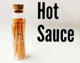 Hot Sauce Flavored Toothpicks | Mens Gift | 50 Count Glass Pocket Bottle
