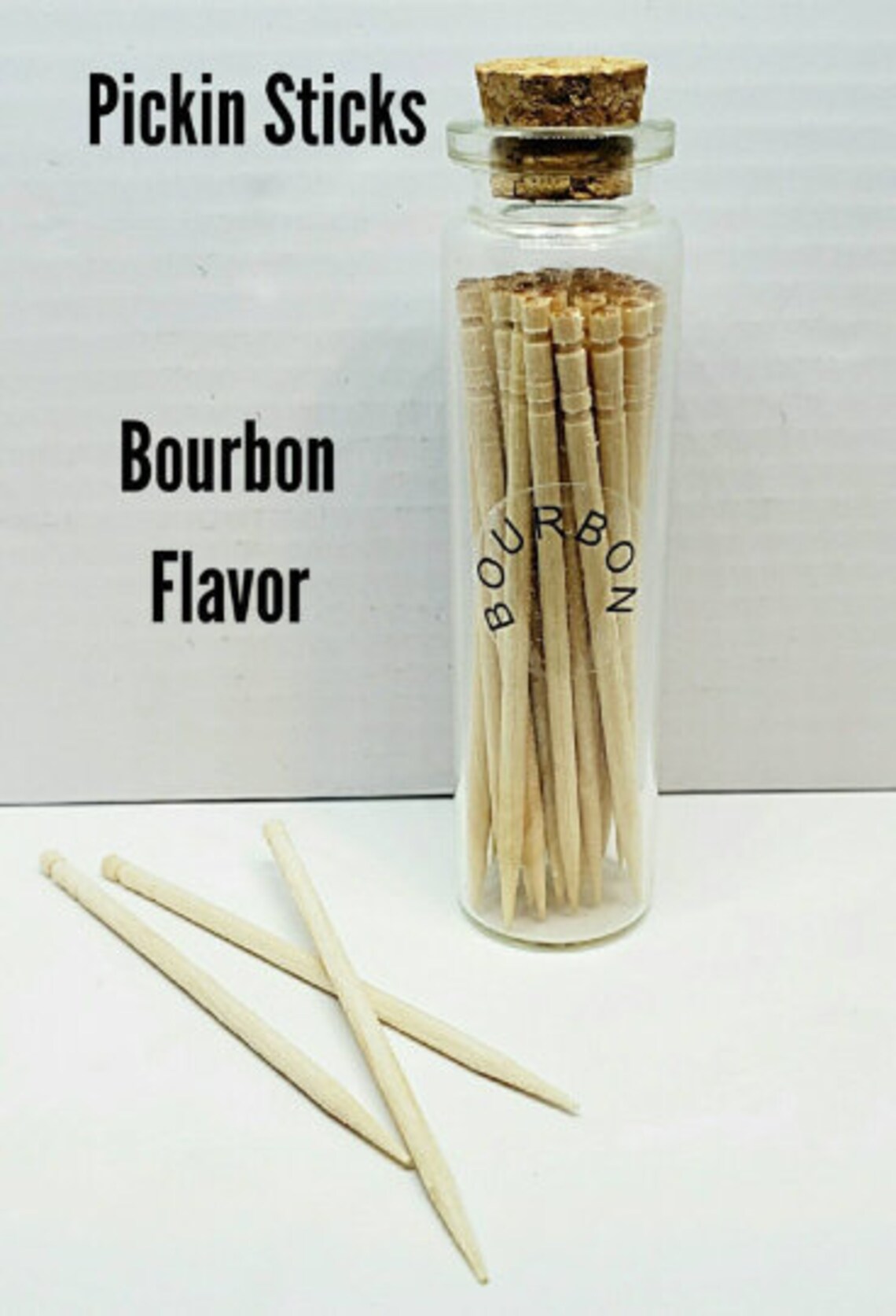 Bourbon Flavored Toothpicks. Pickin Sticks Toothpicks in Glass Etsy