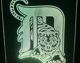 Lámpara de noche acrílica de los Tigres de Detroit