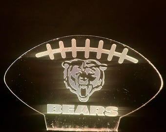 Veilleuse de football en acrylique des Chicago Bears