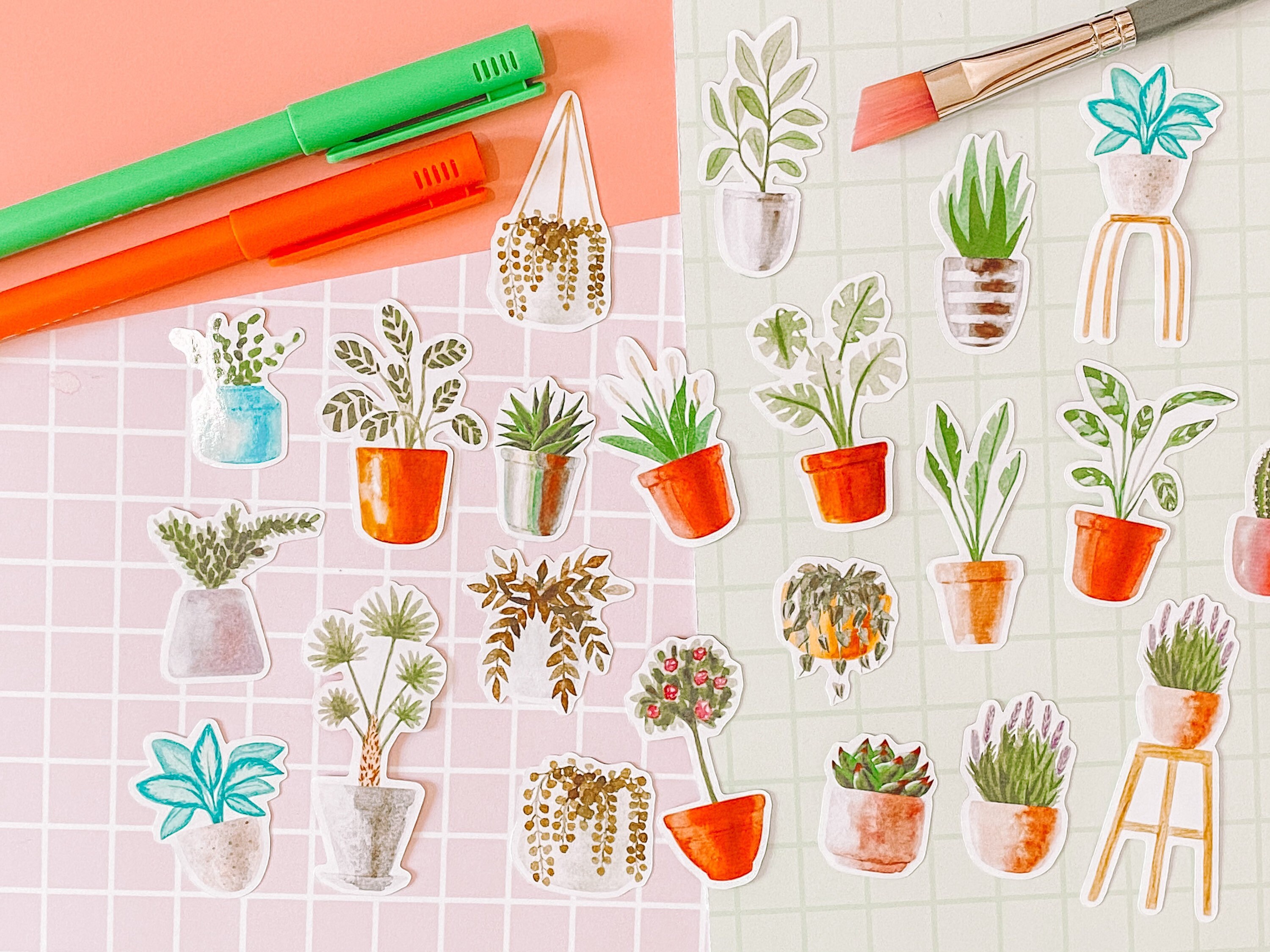 Plants Stickers Pack Indoor Houseplants Stickers Plant Etsy