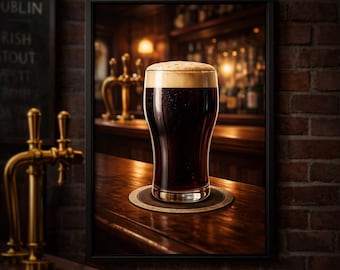 Irish Stout Pint – Hausbar Wandkunst (Digitaler Download)