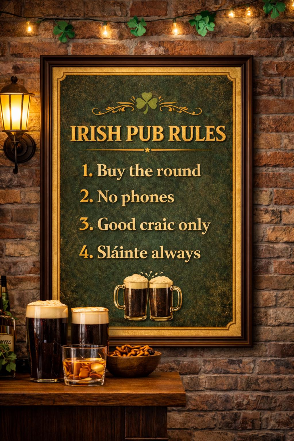 Irish Pub Rules Wall Art – Vintage Bar Decor (digital Download) - Etsy