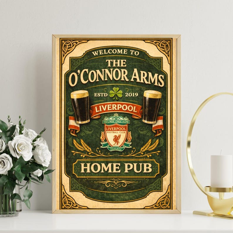 Pub Football Sign Personalized Football Pub Sign, Custom Irish Bar Art (digital Download ...