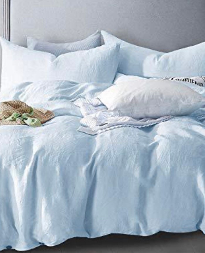 3 piece Sky blue Duvet Cover Set Light Blue Super Soft 100 Etsy