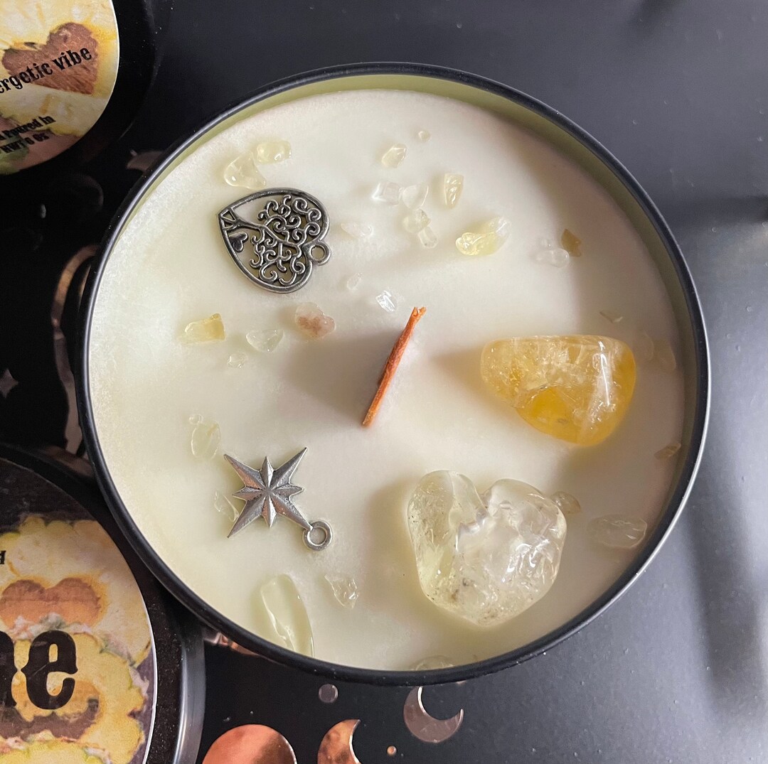 Citrine Intention Candle Manifestation Candle Intention Candle Soy Wax ...