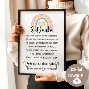 Cadeau d'adieu pour enseignant, éducateur, poème de remerciement, téléchargement numérique, carte affiche DINA12345 cadeau école primaire classe