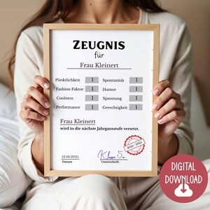 Certificado de regalo de despedida para profesores, escuela integral, regalo, regalo de despedida para profesores, descarga digital, póster, DIN A12345