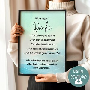 Regalo de despedida para colega, dedicatoria de agradecimiento, descarga digital, tarjeta de póster DINA12345 regalo colega favorito jubilación