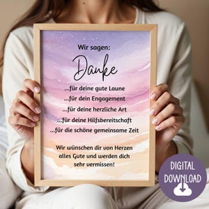 Cadeau d'adieu pour collègue, remerciement dédicace, téléchargement numérique, carte affiche DINA12345 cadeau collègue préféré retraite