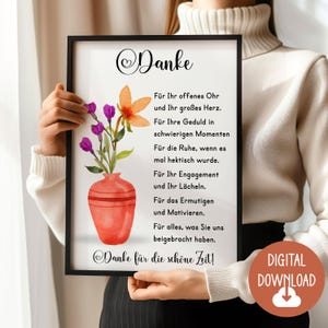 Cadeau d'adieu pour enseignant, éducateur, poème de remerciement, téléchargement numérique, carte affiche DINA12345 cadeau école primaire classe