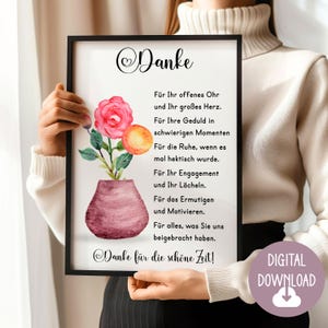 Abschiedsgeschenk für Lehrerin, Erzieherin, Dankeschön Gedicht, Digitaler Download, Poster Karte DINA12345 Geschenk Grundschule Schulklasse