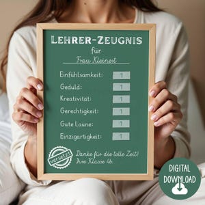Farewell gift certificate for teachers, primary school, gift, farewell gift teachers digital download, poster, DIN A12345