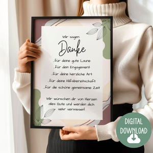 Cadeau d'adieu pour collègue, remerciement dédicace, téléchargement numérique, carte affiche DINA12345 cadeau collègue préféré retraite