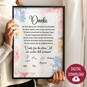 Regalo de despedida para colega, dedicatoria de agradecimiento, descarga digital, tarjeta de póster DINA12345 regalo colega favorito jubilación