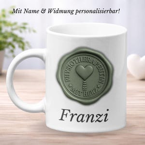 Tasse Physiotherapeutin mit Herz – personalisiert | Geschenk Physiotherapie | Dankeschön Patient | Siegel Design | Skandi