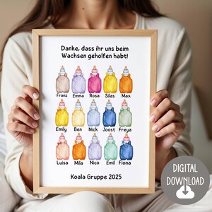 Cadeau pour éducatrice, assistante maternelle, remerciement dédicace, téléchargement numérique, carte affiche DINA12345 cadeau d'adieu équipe de crèche, crèche