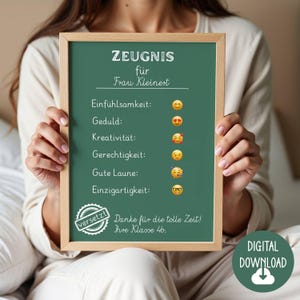 Farewell gift certificate for teachers, primary school, gift, farewell gift teachers digital download, poster, DIN A12345