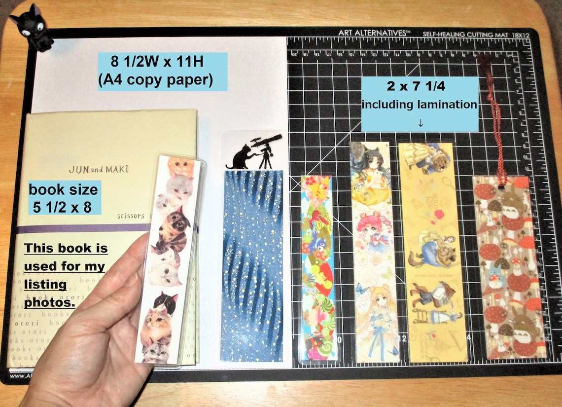 Bookmark Postcards set / 1 Laminated bookmark with 2 cards / Etsy