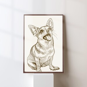 Custom pet sketch|Vintage Pet Portraits | Dog Portrait |Cat Portrait |Unique Pet Portrait |Custom Gift Idea | Funny Art Print
