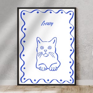 Badly Drawn Cat Portrait |Minimalist Pet Portraits | Dog Portrait |Cat Portrait |Unique Cat Portrait |Custom Gift Idea |Cat Dad Gift