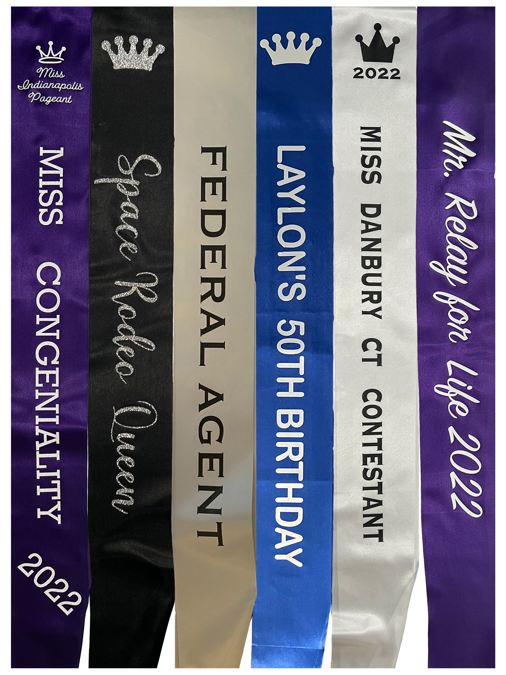 Adult Custom Satin Sash: Personalized Pageant, Bridal, Birthday Accessory