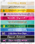 Adult Custom Satin Sash: Personalized Pageant, Bridal, Birthday Accessory