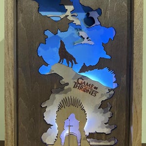 Game of Thrones Wooden Engraved Gift Light Box