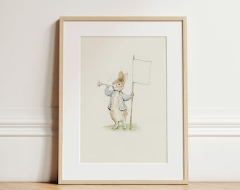 Vintage Peter Rabbit Sketch, Nursery Art Printable, Vintage Book Illustration, Digital Download | 105