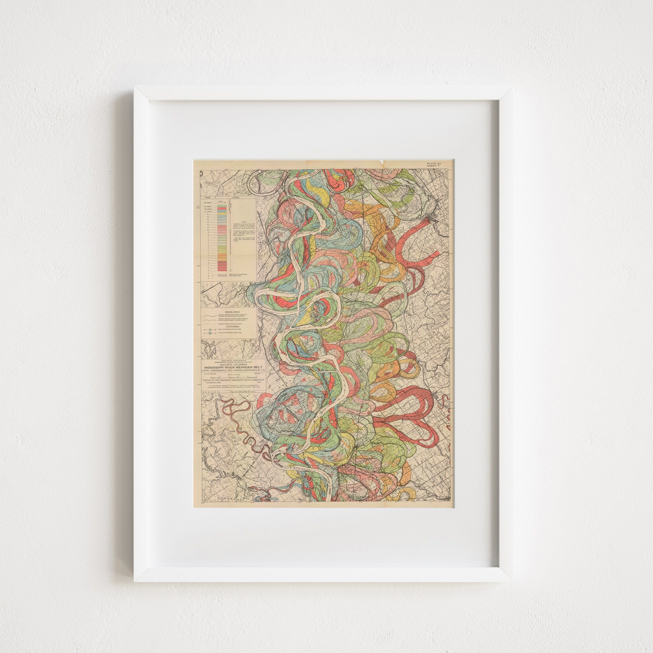 Ancient Courses: Mississippi River Meander Belt Map, Digital Download