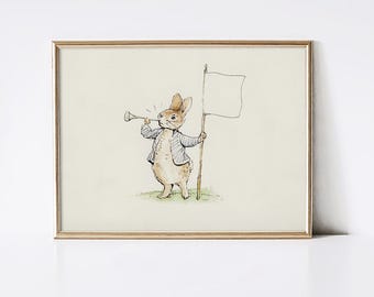 Vintage Peter Rabbit Sketch, Nursery Art Printable, Vintage Book Illustration, Digital Download | 105