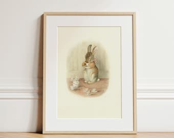 Beatrix Potter Nursery Art Printable, Beatrix Potter Character Illustration, Beatrix Potter Decor, Digital Download | 106