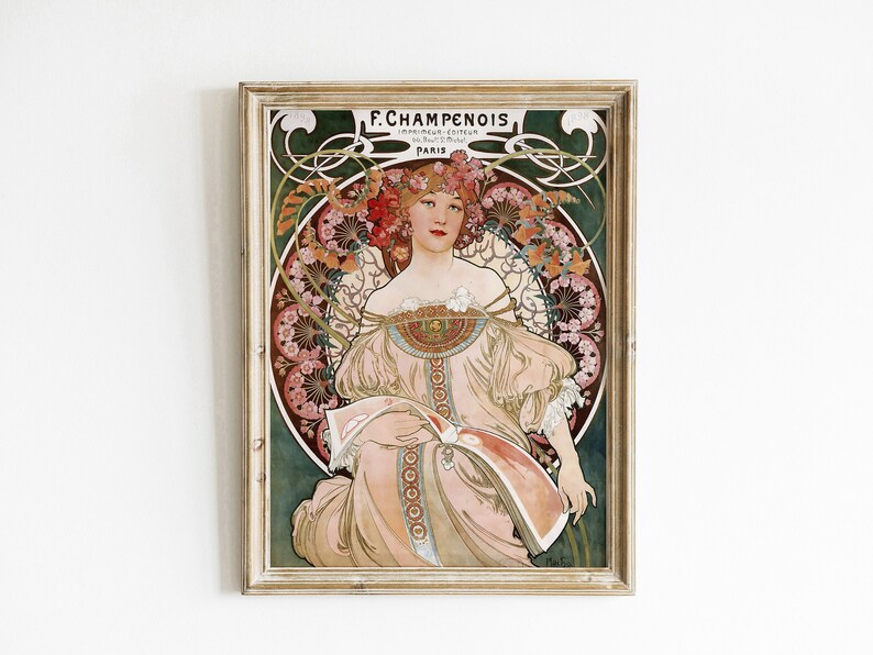 Alphonse Mucha Printable, Vintage Art, Alphonse Mucha Illustration ...