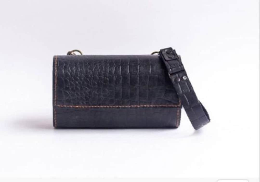 Full Grain Leather Black Bag for Women the Small Minimalist Etsy