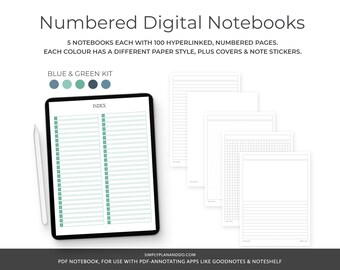 ハイパーリンク付きポートレートデジタルノートブック：Goodnotes ノート作成（PDF）