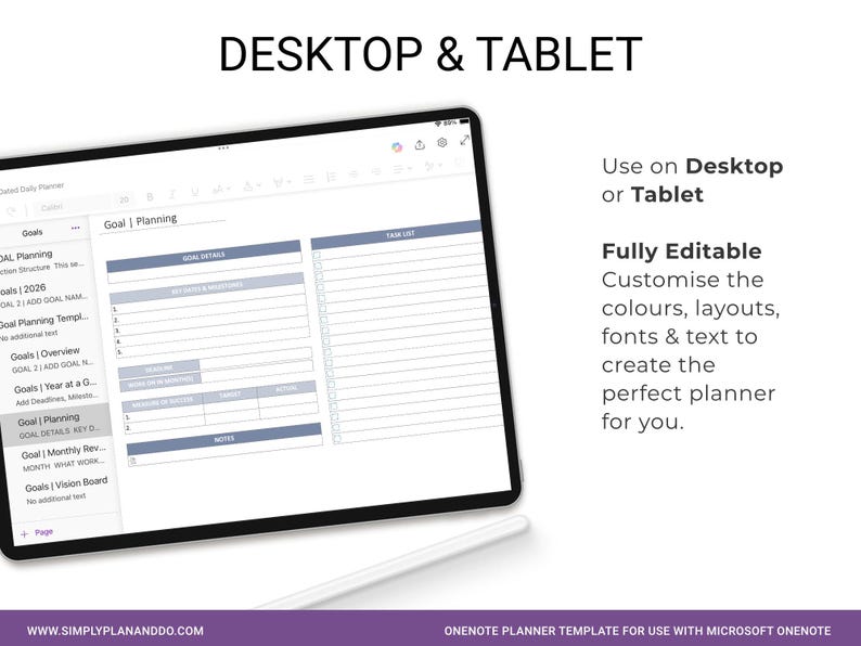 2026 OneNote Planner Template: Daily, Weekly, Monthly image 7