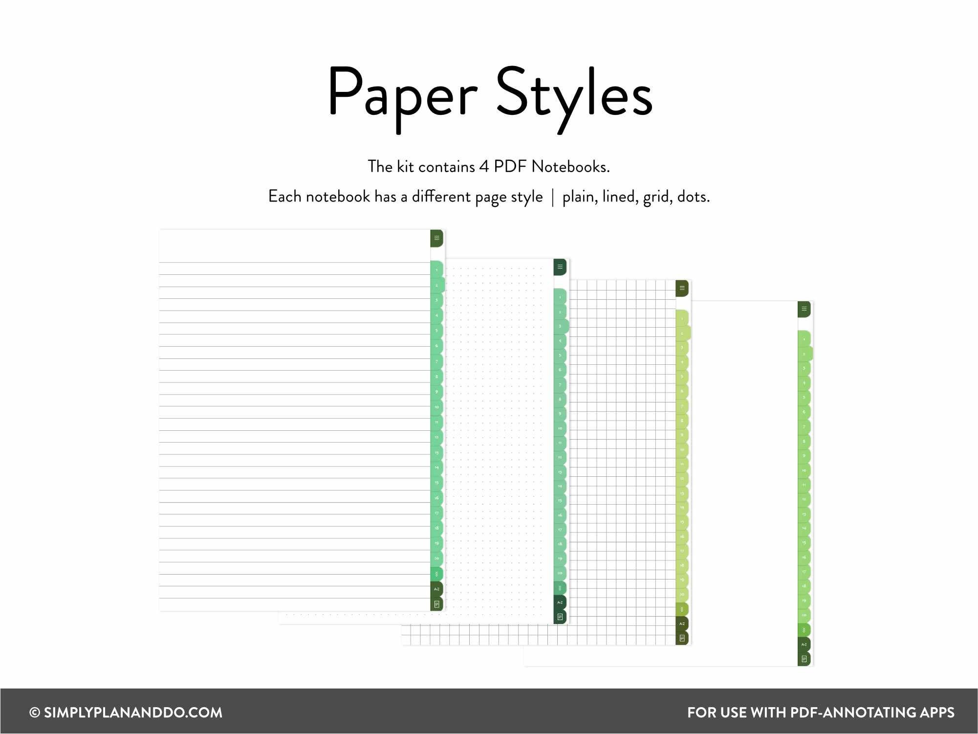 Ligniature Notebook.pdf 60-tab Digital Notebooks: Plain, Lined, Dot, Grid (PDF) - Etsy