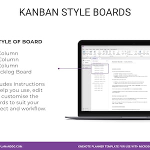 Backlog Onenote Onenote Kanban Template: Project Management, Tasks, Workflow (digital ...