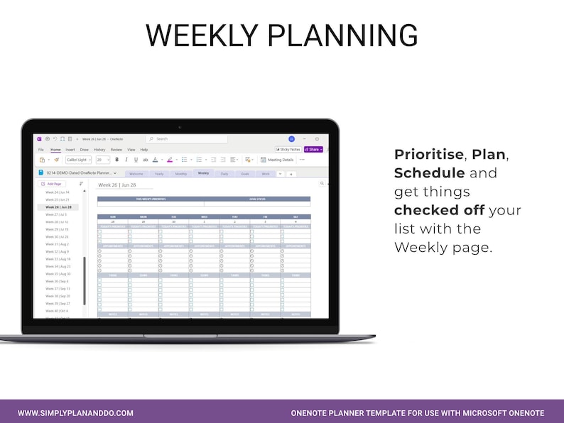 2026 OneNote Planner Template: Daily, Weekly, Monthly image 4