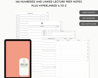 Smart Lecture Prep Notebook: Portrait, (PDF Download) GoodNotes, Noteshelf, iPad, Tablet