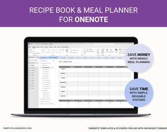 OneNote Recipe Book & Meal Planner: Digital Template (PDF)