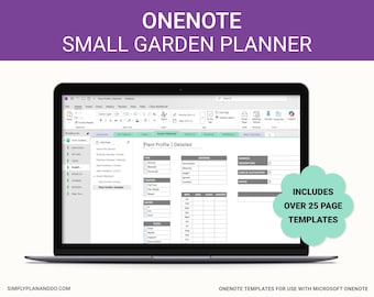 OneNote Small Garden Planner Template: 25+ Page Layouts, Plant Profiles, Garden Journal, Seasonal Checklists