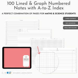 Smart 100 Graph Notebook: Landscape, (PDF Download) GoodNotes, Noteshelf, iPad, Tablet