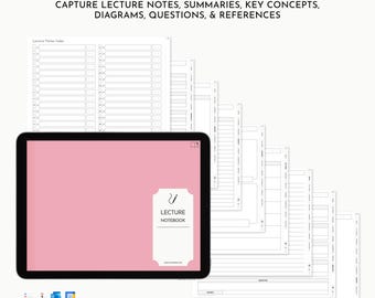 Smart Lecture Notes Notebook: Landscape, (PDF Download) GoodNotes, Noteshelf, iPad, Tablet
