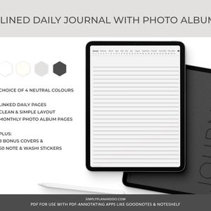 Digitales Tages-Journal mit Fotoalbum: Goodnotes, Notability (PDF)