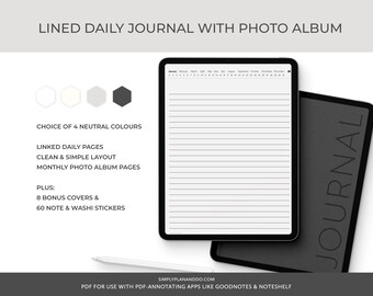 Digitales Tages-Journal mit Fotoalbum: Goodnotes, Notability (PDF)
