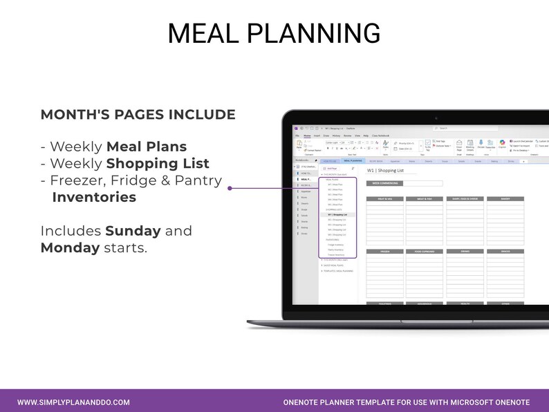 Onenote For Recipes Onenote Template: Recipe Book & Meal Planner - Etsy